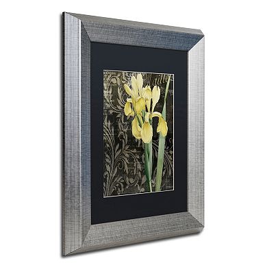 Trademark Fine Art Ode To Yellow Flowers Silver Finish Framed Wall Art