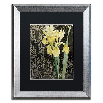 Trademark Fine Art Ode To Yellow Flowers Silver Finish Framed Wall Art