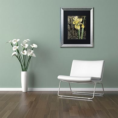 Trademark Fine Art Ode To Yellow Flowers Silver Finish Framed Wall Art