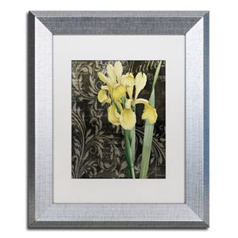 Trademark Fine Art Ode To Yellow Flowers Silver Finish Framed Wall Art