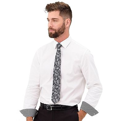 Men's Nick Graham Modern-Fit Stretch Dress Shirt & Tie Set