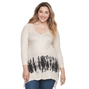 Plus Size French Laundry Criss-Cross V-Neck Tunic