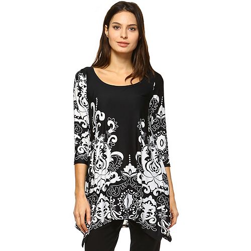 Women's White Mark Scroll Tunic
