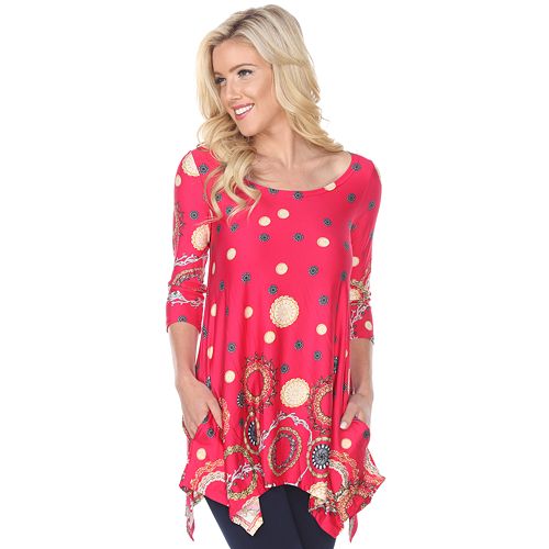 Women's White Mark Scroll Tunic