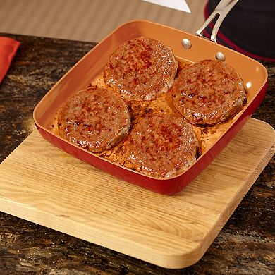 Red Copper 2-pc. Ceramic Square Pan Set As Seen on TV