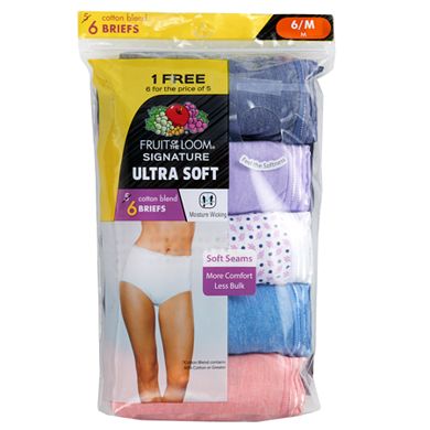 Women's Fruit of the Loom® Signature 6-pack Ultra Soft Brief Panty Set 6DUSKBR