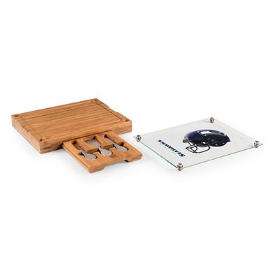 Picnic Time Seattle Seahawks Concerto Bamboo Cutting Board and Cheese Tools Set