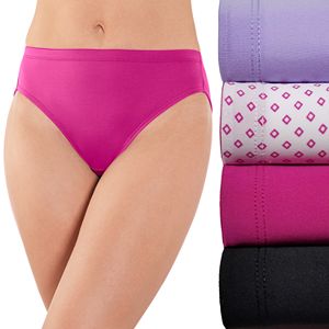 Fruit of the Loom 4-pack Microfiber No Ride Up Hi-Cut Panty 4DSNRHC