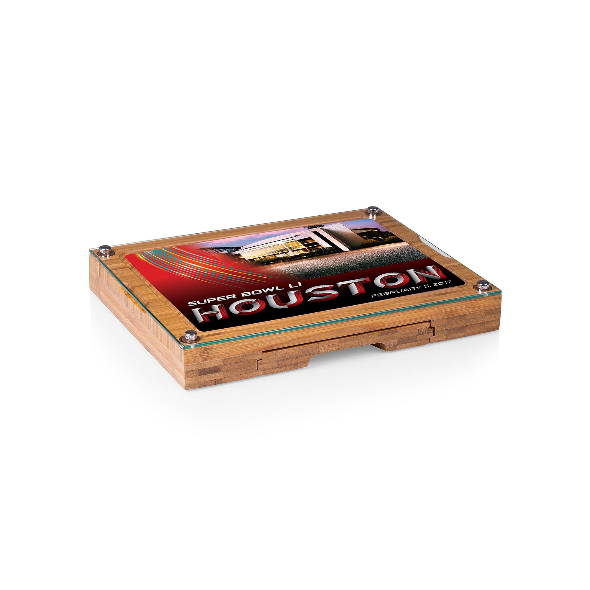 Picnic Time New England Patriots Concerto Bamboo Cutting Board and Cheese 