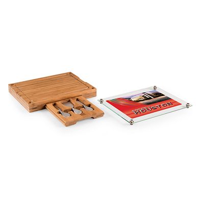 Picnic Time New England Patriots Concerto Bamboo Cutting Board and Cheese Tools Set