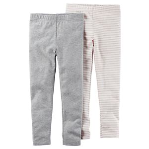 Baby Girl Carter's 2-pk. Striped & Solid Leggings