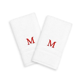 Linum Home Textiles 2-pack Red Monogram Hand Towel