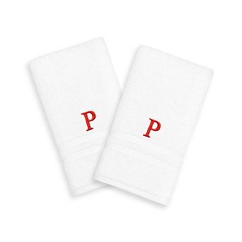 Linum Home Textiles 2-pack Red Monogram Hand Towel