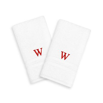 Linum Home Textiles 2-pack Red Monogram Hand Towel