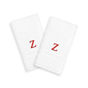 Linum Home Textiles 2-pack Red Monogram Hand Towel