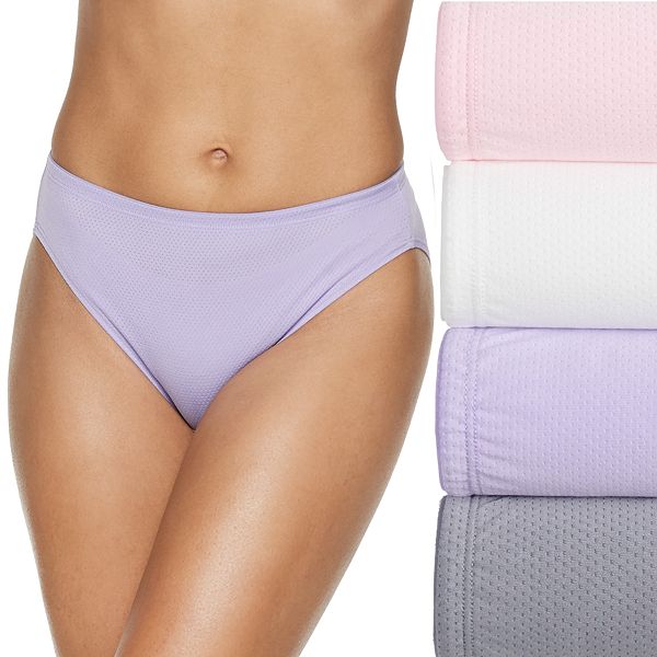 Fruit of The Loom Signature 4 Pack Breathable Micro-Mesh High Cut Panty NWT