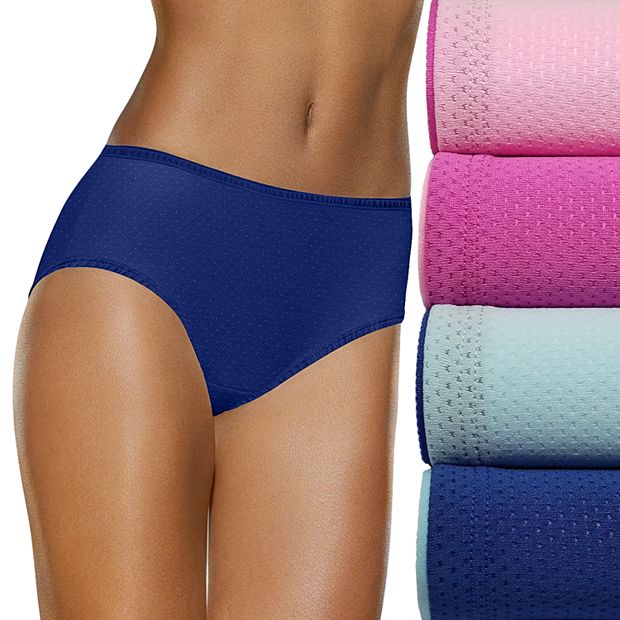 Fruit of the Loom Fit for Me Women's Breathable Mesh Brief, 4-Pack 