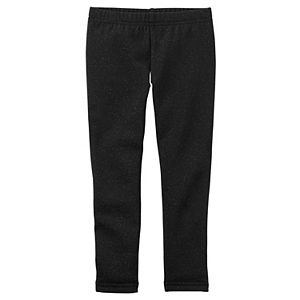 Baby Girl Carter's Fleece-Lined Sparkle Black Leggings
