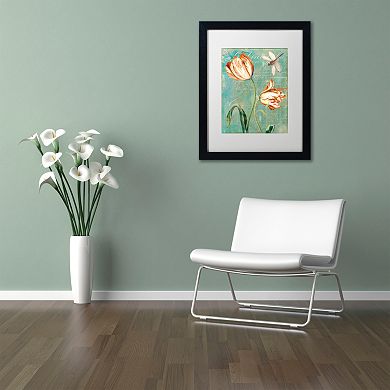 Trademark Fine Art Tulips Ablaze I Black Framed Wall Art