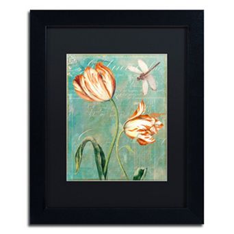 Trademark Fine Art Tulips Ablaze I Black Framed Wall Art