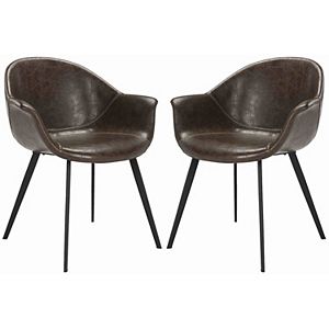 Safavieh Dublin Faux-Leather Tub Accent Chair 2-piece Set