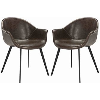 Safavieh Dublin Faux-Leather Tub Accent Chair 2 pc Set