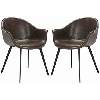 Safavieh Dublin Faux-Leather Tub Accent Chair 2 pc Set