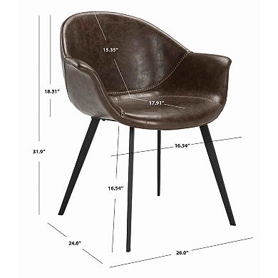 Safavieh Dublin Faux-Leather Tub Accent Chair 2-piece Set