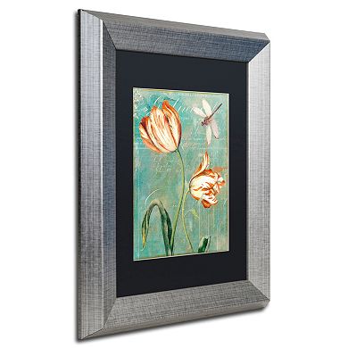 Trademark Fine Art Tulips Ablaze I Silver Finish Framed Wall Art