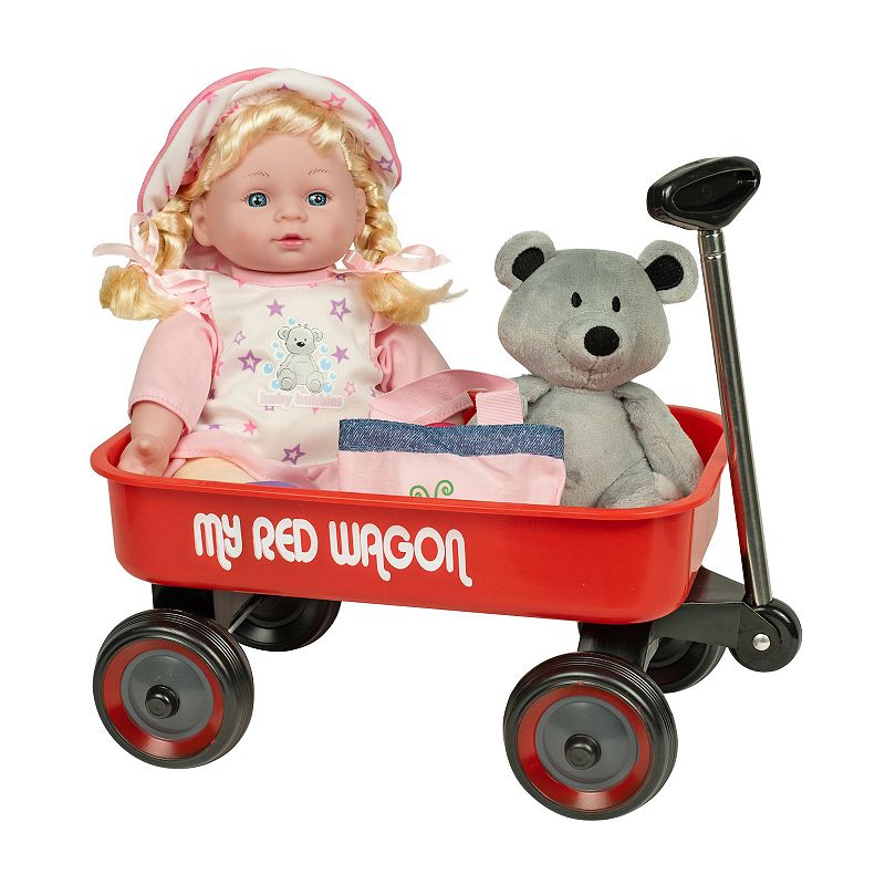 Kid Concepts Baby Doll With Wagon Playset, Multicolor