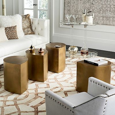 Safavieh アレンゴールドドリープレトロコーヒーテーブル Safavieh Tilly Coffee Table & End Table 4-piece Set