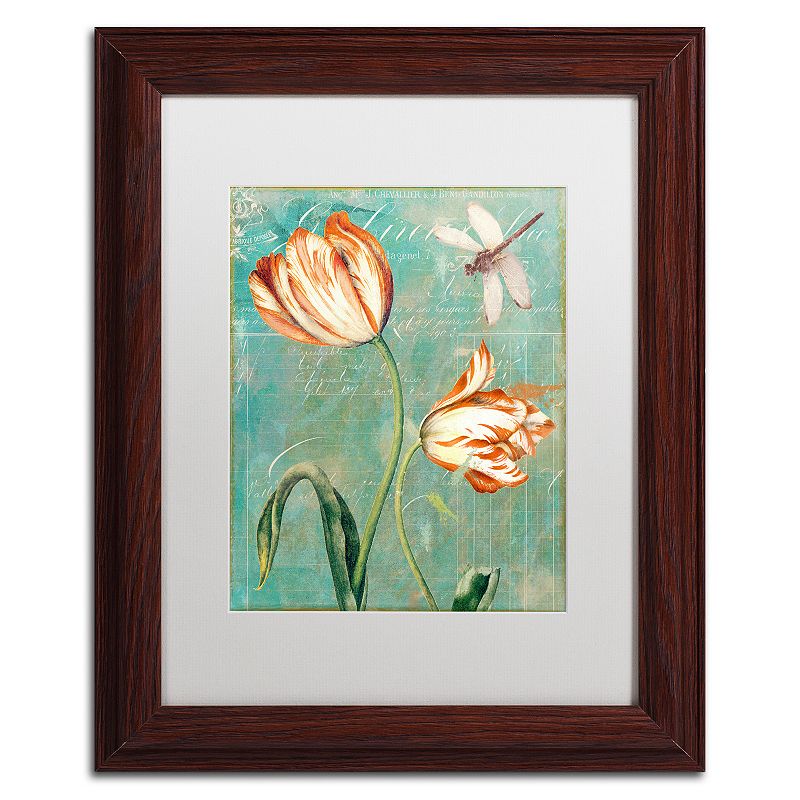 Trademark Fine Art Tulips Ablaze I Framed Wall Art, White, 16X20