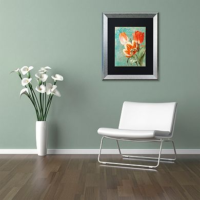 Trademark Fine Art Tulips Ablaze II Silver Finish Framed Wall Art