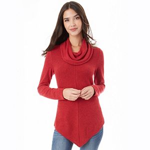 Juniors' IZ Byer V-Hem Cowlneck Sweater