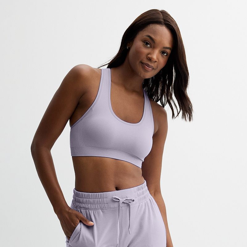 Tek Gear® Seamless Low-Impact Sports Bra, Women's, Size: Large, Bella Purple