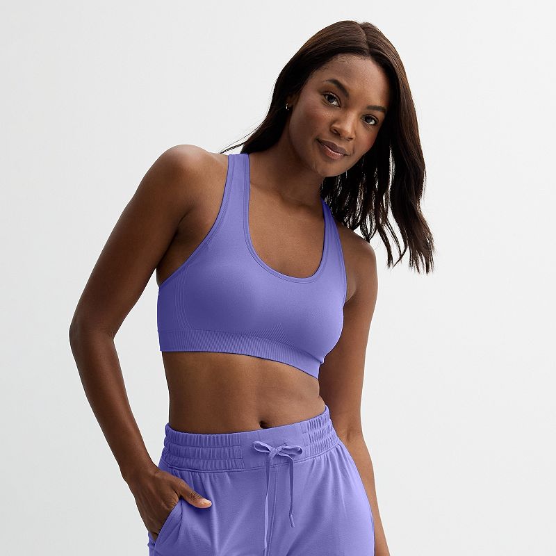 Tek Gear® Seamless Low-Impact Sports Bra, Women's, Size: XL, Peyton Purple