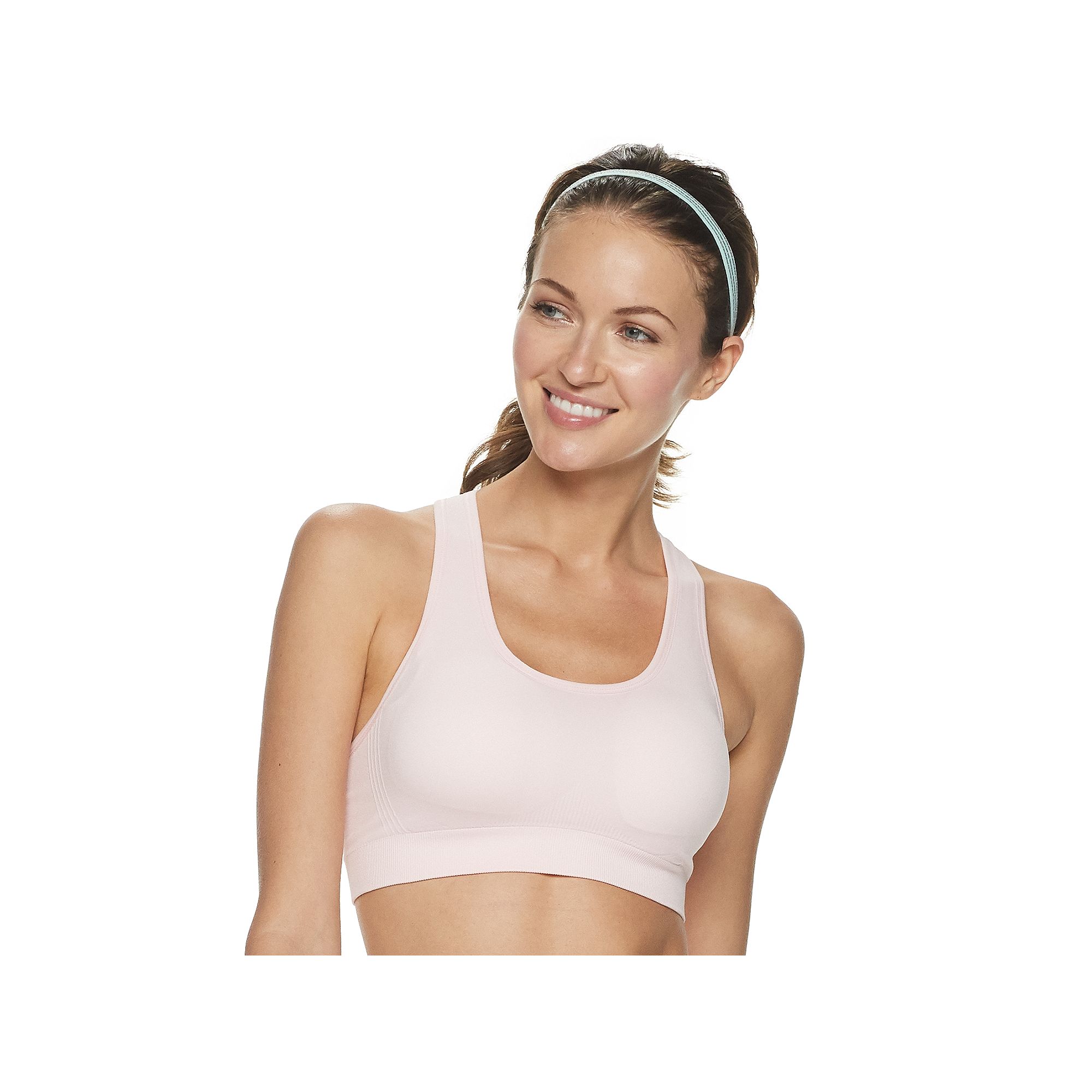 Tek Gear® Seamless Low-Impact Sports Bra, Womens, Size: XXL, Pink Layer