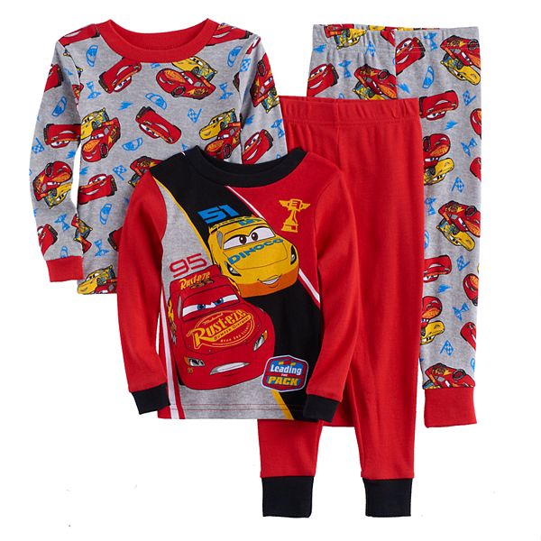 Disney Pixar Cars 3 Toddler Boy 4 Pc Cruz Lightning Mcqueen Pajama Set