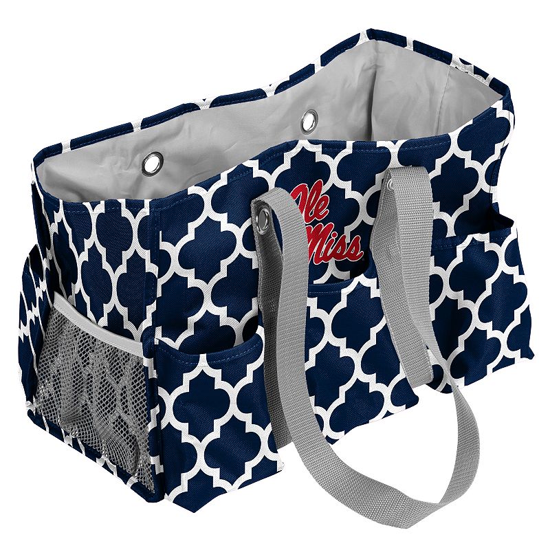 Logo Brand Ole Miss Rebels Quatrefoil Junior Caddy Tote, Blue