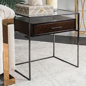 Safavieh Couture Glass Top Storage End Table