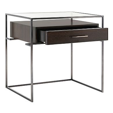 Safavieh Couture Glass Top Storage End Table