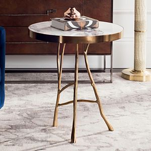 Safavieh Couture Amparo Bianco Lilac Marble End Table