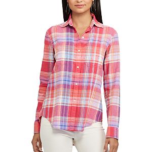 Petite Chaps Plaid Twill Shirt