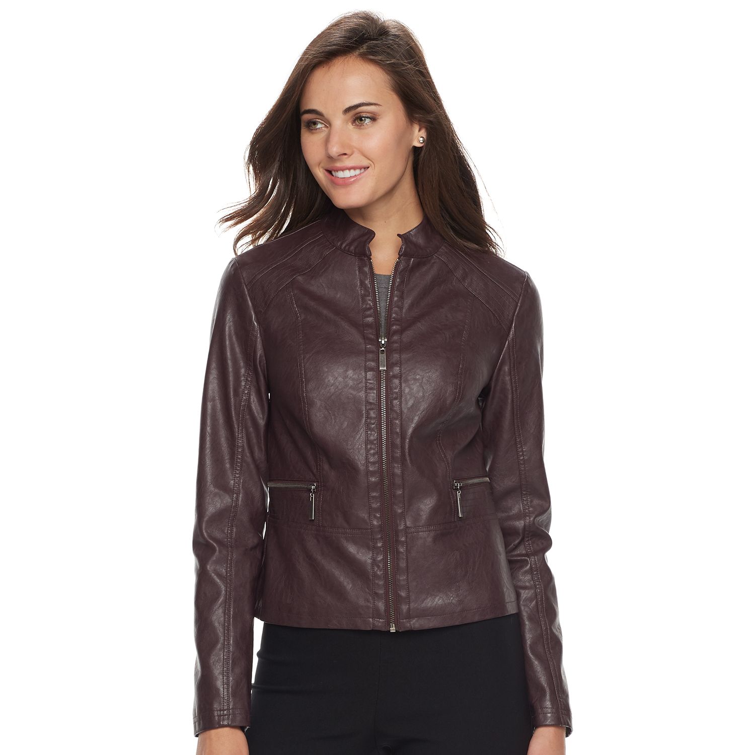 womens faux leather jacket