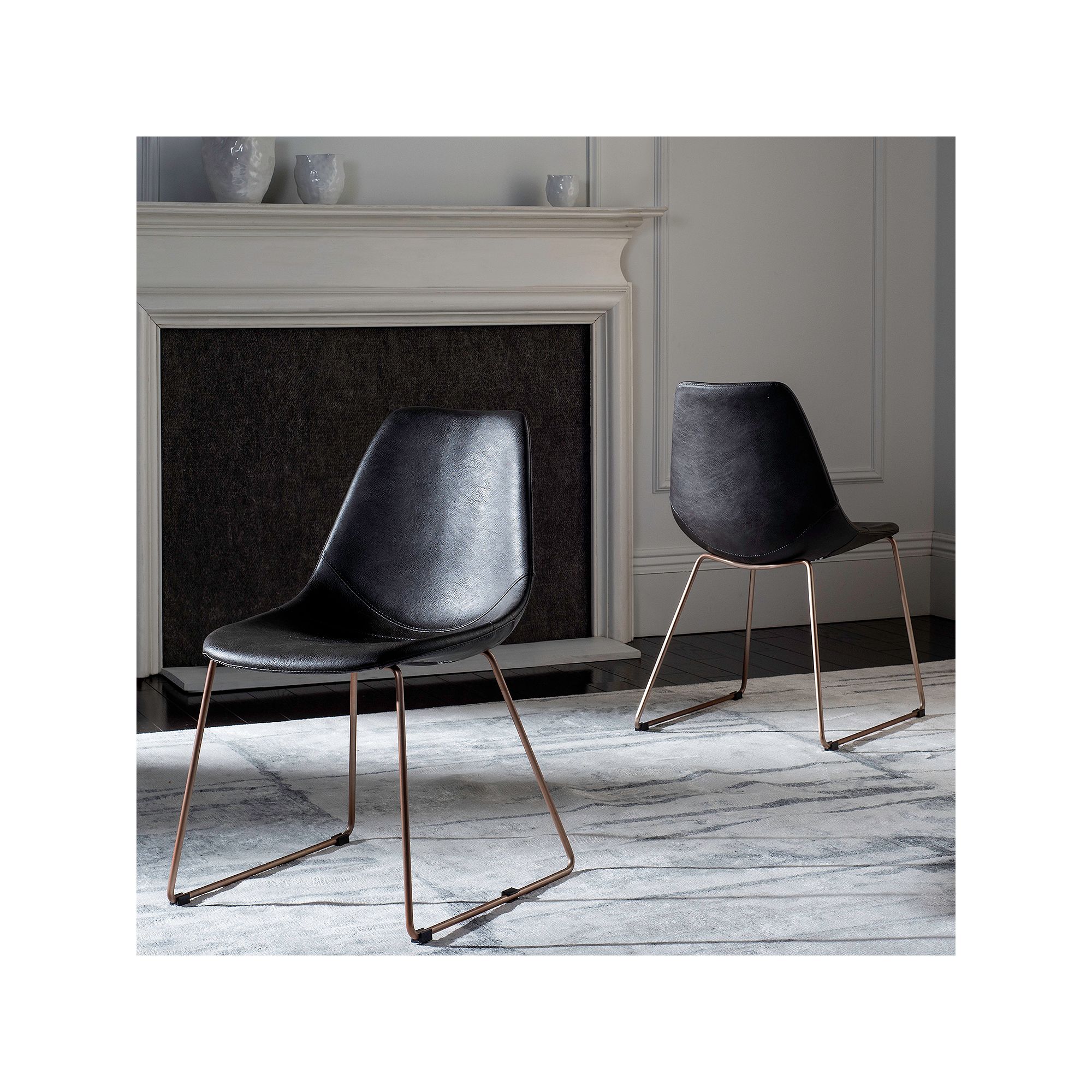 Safavieh Dorian Faux-Leather Accent Chair 2-piece Set, Gray