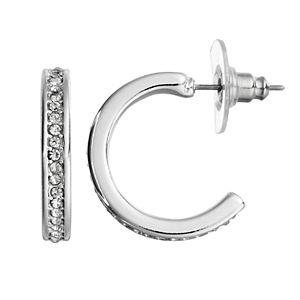 Chaps Pave Nickel Free Hoop Earrings
