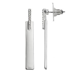 Chaps Pave Bar Nickel Free Linear Drop Earrings