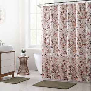 VCNY Daria Floral Shower Curtain & Rug Bath Set