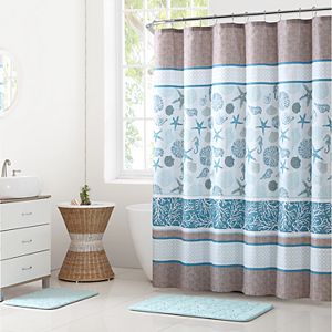 VCNY Harbor Lights Shower Curtain & Rug Bath Set