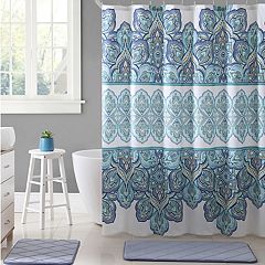 Details about   VCNY Home Universal Bathroom Fabric Shower Curtain for Men or Women Earth Tones 